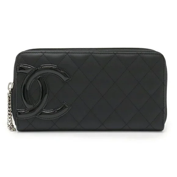 CHANEL | Bags | Chanel Authentic Black Leather Logo Wallet  display picture 1